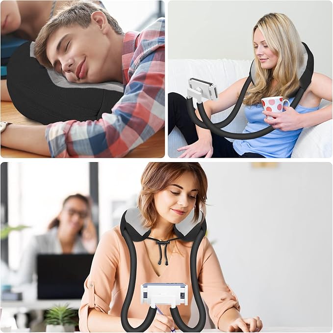MoKo Neck Phone Holder, Lazy Gooseneck Phone Pillow Holder Bracket, 360° Rotate Phone Tablet Stand for 4"-11" Device, fits iPhone 16/Pro/Pro Max/Plus, iPhone 15/Pro/Pro Max/Plus, iPhone 14/Pro/Pro Max