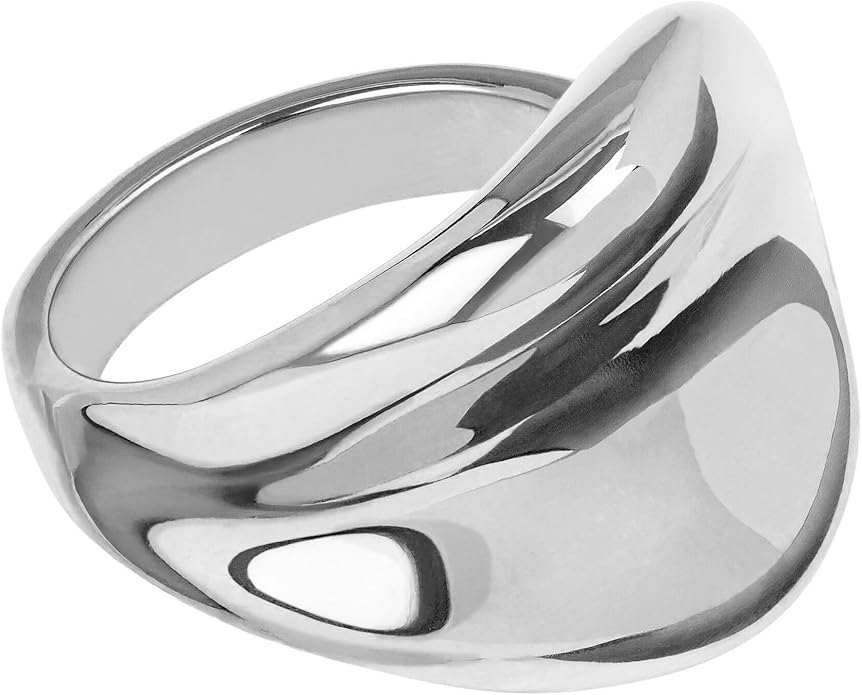 Amazon Essentials Chunky Modern Statement Ring for Women, High Polish