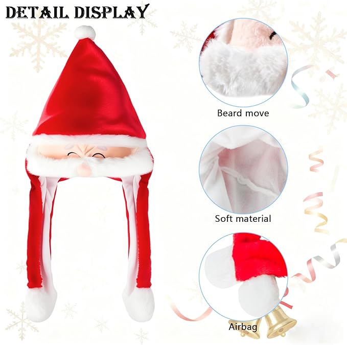 Plush Ear Moving Jumping Hat,Cute Fluffy Cap, Soft Warm HeadWear