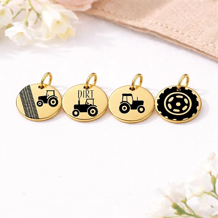SM Design Western Charm Set of 4 – Stainless Steel Western Charms for Bracelets & Necklaces – Cowgirl, Ranch & Country Style Jewelry Charms – Western Gift for Women & Moms