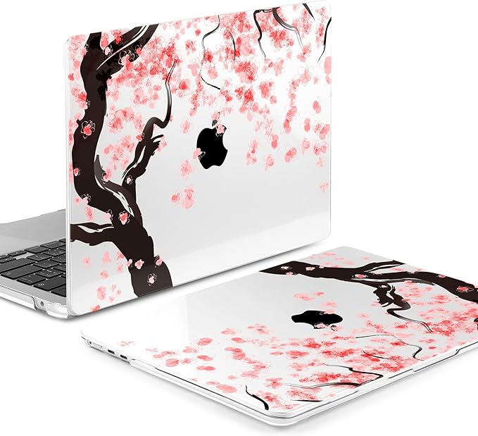 Batianda Premium Case for New MacBook Air 15 inch 2025 M4 2024 2023 with M3 M2 Chip Model A3241/A3114, Designed Protective Plastic Hardshell & Keyboard Cover & Screen Protector, Cherry Blossoms