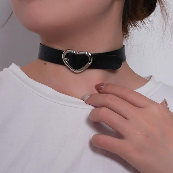 Eigso Vintage Punk Goth Studded Rivet Pu Leather Collar Choker Necklace with Spikes Adjustable