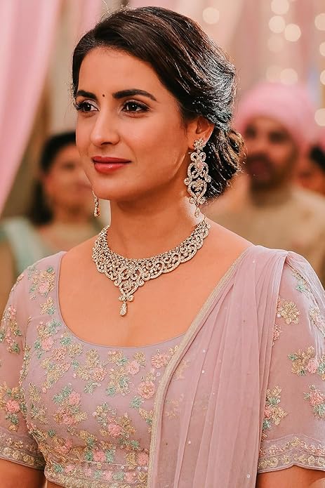 Touchstone Indian jewelry set for women bollywood gold jewellery wedding outfits necklace sets earrings bridal maang tikka fancy costume girls big desi accessories rhinestone in gold or silver tone