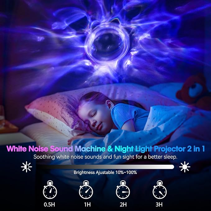 Astronaut Robot Star Galaxy Projector, Night Light with White Noise, Music Speaker, Timer, App Control Starry Nebula Ceiling Projector for Adult Kid's Bedroom Decor Birthday Gift