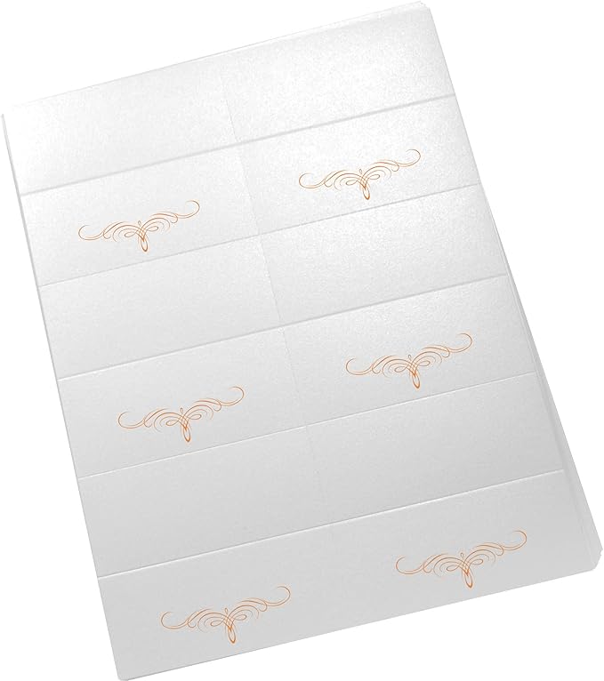 Decadent Flourish Printable Place Cards, Orange (Choose Color), Set of 150 (25 Sheets), Laser & Inkjet Printers - Wedding, Party, Dinner, and Special Events - Made in the USA