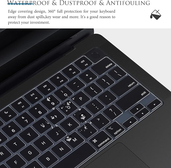 Keyboard Cover for 2024 2023 2022 2021 MacBook Pro 14 inch M4 M3 M2 M1 Pro/Max Chip A3112 A3401 A3185 A2918 A2992 A2779 A2442, MacBook Pro 16 inch A3403 A3186 A2991 A2780 A2485 Keyboard Skin