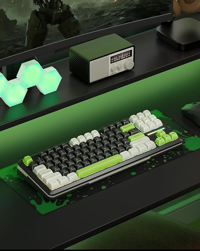 Redragon K734B Wireless Mechanical Keyboard,3-Modes Bluetooth Gasket Hot Swappable TKL RGB Custom Keyboard,Pre-lubed Switches, 81 Keys PBT Keycaps, South-Facing LEDs Socket
