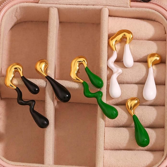 Teardrop Earrings Gold Palated Earrings Large Irregular Geometric Studs Big Lightweight Waterdrop Earrings Jewelry for Women