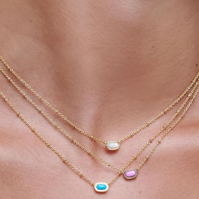 Kendra Scott Mini Elisa 14k Gold-Plated Satellite Short Pendant Necklace, Fashion Jewelry for Women