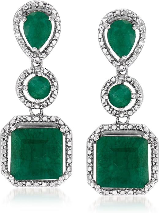 Ross-Simons Pair of Gemstone Drop Earrings in Sterling Silver