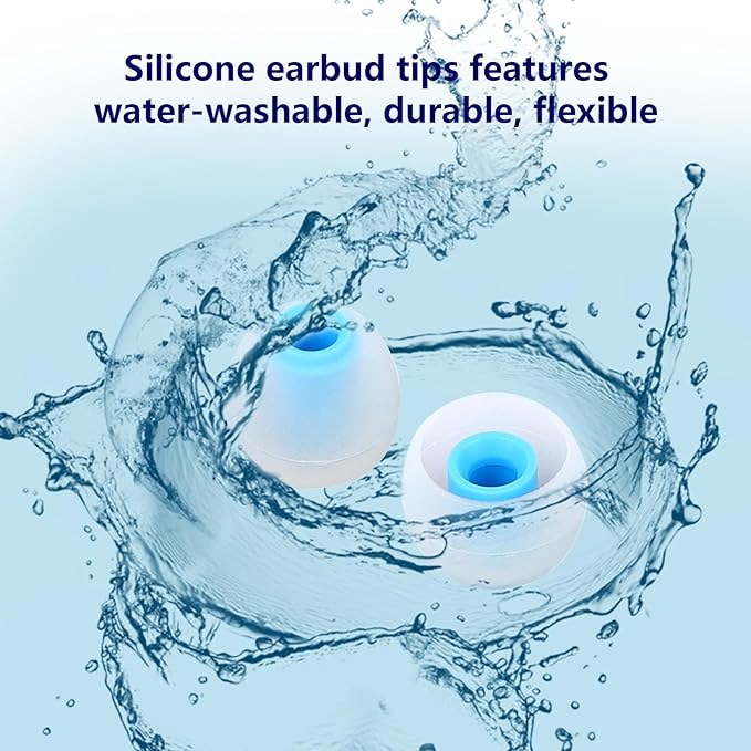Silicone Earbud Tips - Fit for in-Ear Headphones (Inner Hole 3.8mm -5.1mm) - 9 Pairs S/M/L