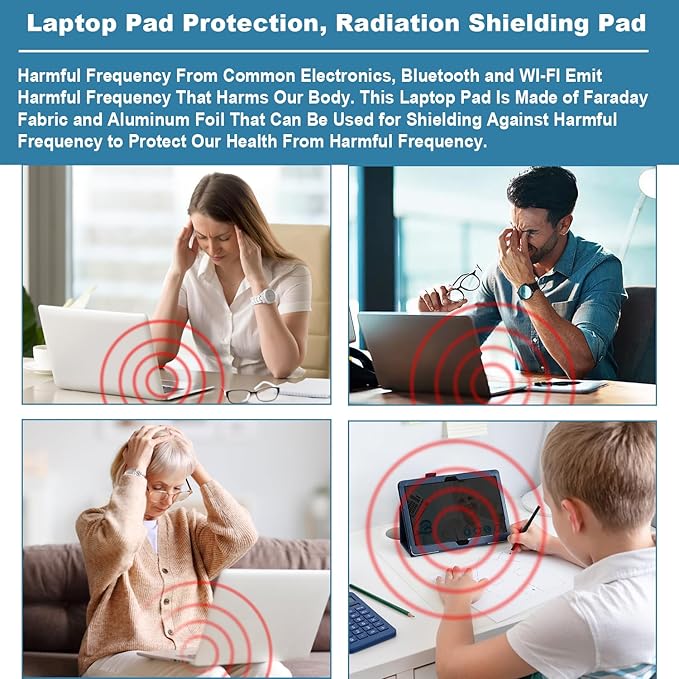 Laptop Pad Protection, Heat Shielding Laptop Pad EMI Blocker Lap Desk, Protector Portable Heat Blocker for Laptop, Tablets and Phones (12"-16")