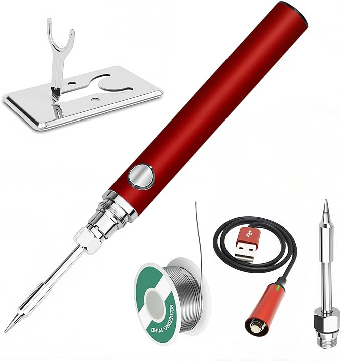 Portable soldering iron, 1100 mAh battery, rechargeable, suitable for home appliance repair, electronic components tin soldering repair, DIY handmade