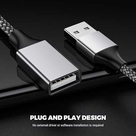 3.3FT USB A Male to 3 Female Extension Cable, USB Splitter 1 in 3 Out Support Charging and Data Transfer for Printer/Keyboard/Flash Drive/PlayStation/Laptop/LED Etc(Silver)