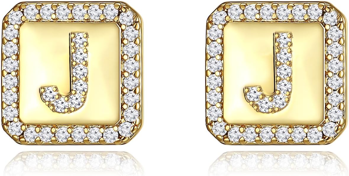 Gold Earrings for Women 24K Gold Filled Initial Earrings for Women S925 Earrings Gifts for Her