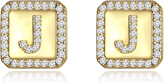 Gold Earrings for Women 24K Gold Filled Initial Earrings for Women S925 Earrings Gifts for Her