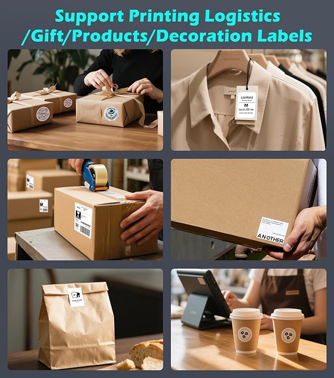 ORGBRO Bluetooth Thermal Shipping Label Printer, Z1-Plus Wireless 4X6 Shipping Label Printer for Small Business Office or Home Support iPhone Android Windows macOS Chrome Amazon Ebay Shopify USPS