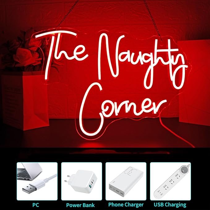 Neon Sign, HSJNJKFU Neon Signs for Wall Decor Red Led Light up Signs Bar Sign for Man Cave, Party, Club, Restaurant, Cafe, Shop, Room Home Decor, USB Powered