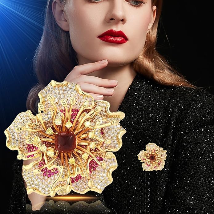 Brooch Pins For Women Fashion, Flower Brooches Jewelry For Women Floral Series Brooches And Pins Designer Lady's Costume