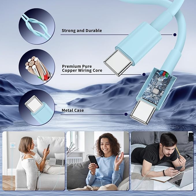 Super Fast Samsung Charger Type C,45W Dual Port USB C Fast Charger Block [2-Pack] & Extra Long 60W 3/6/6/10FT USB C Cable - PD Quick Charging 3.0 for Samsung Galaxy S25 Ultra/S24+/S23 iPhone 16