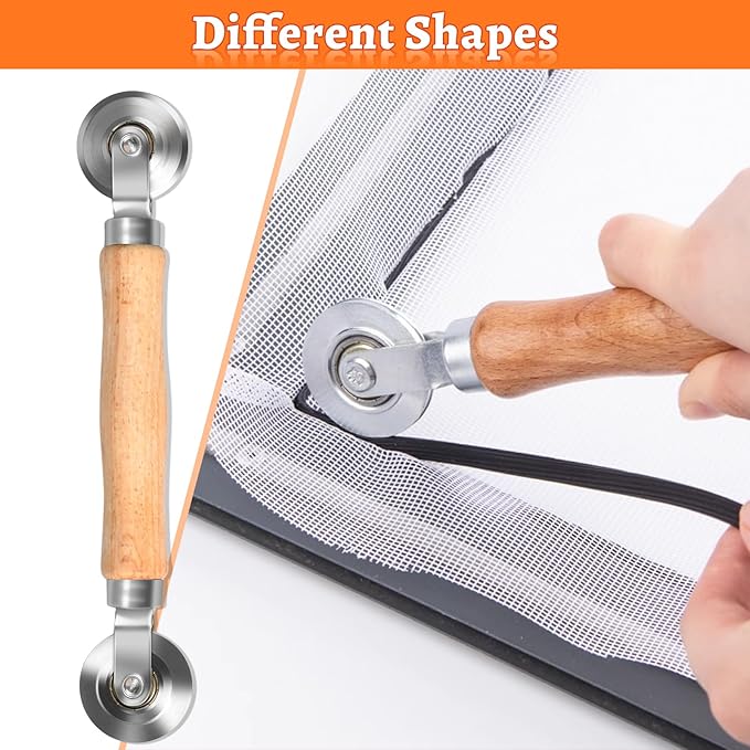 Screen Repair Tool,Window Roller,Spline Installer,6 in 1 Window Installation Tool,Screen Mouse Spline Roller for Installing & Replacing Window Patio Sliding Door (6 in 1)