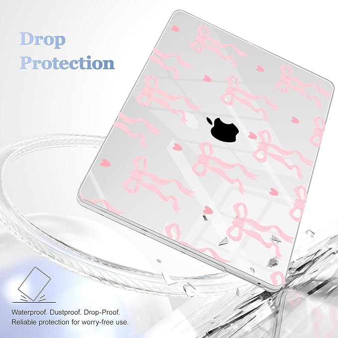 Case for MacBook Pro 13 inch with/Without Touch Bar (2016-2022, M2 A2338 M1 A2289 A2251 A2159 A1989 A1706 A1708), Hard Shell + Keyboard Cover + Dust Plug, Bow
