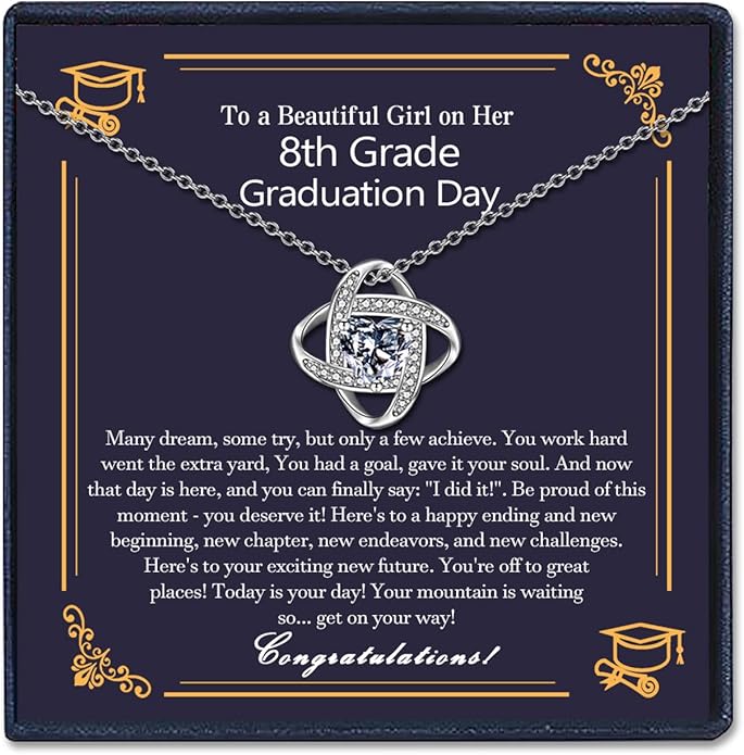 EPIRORA Sterling Silver Cubic Zirconia Love Knot Pendant Necklace for Women, Graduation Birthday Christmas Jewelry Gifts for Friends/Wife/Sister/Daughter/Mom