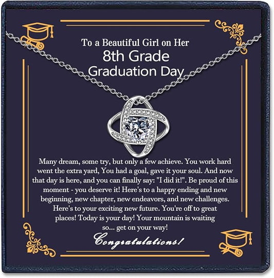 EPIRORA Sterling Silver Cubic Zirconia Love Knot Pendant Necklace for Women, Graduation Birthday Christmas Jewelry Gifts for Friends/Wife/Sister/Daughter/Mom