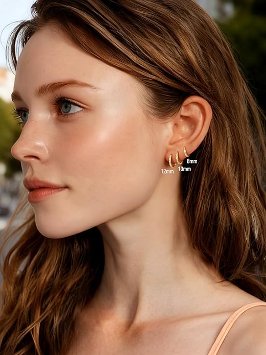 FaithHeart Sterling Silver Hoop Earrings for Women, Hypoallergenic Huggie Hoop Earrings Lightweight Small Cartilage Earrings Hoop Earring Dainty Everyday Earrings 6/8/10/12/14/15/16/18/20mm