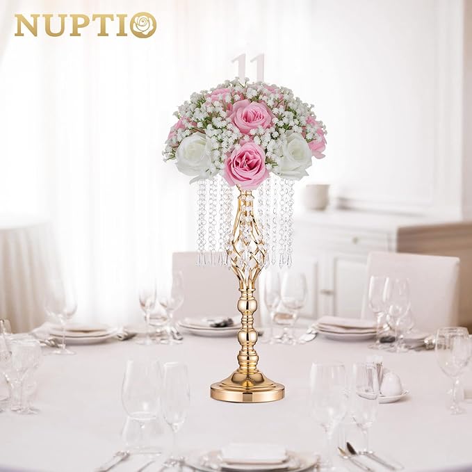 NUPTIO Pink Rose Flowers for Centerpieces: 10 Pcs 9.4 inch Diameter Artificial Flower Balls Fake Flower Ball Arrangement Bouquet Wedding Centerpieces for Tables Decorations