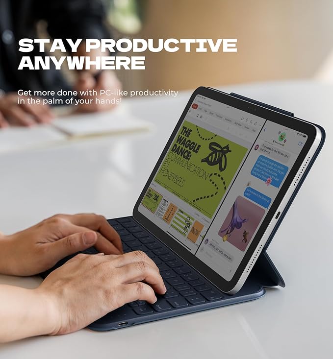Dexnor for iPad (A16) 11th/10th Generation Case with Keyboard Ultra-Light Magnetic Detachable Folio Keyboard Cover Multi-Touch Trackpad Backlit for iPad 10th Gen 10.9" (2022)/11th Gen (2025), Blue
