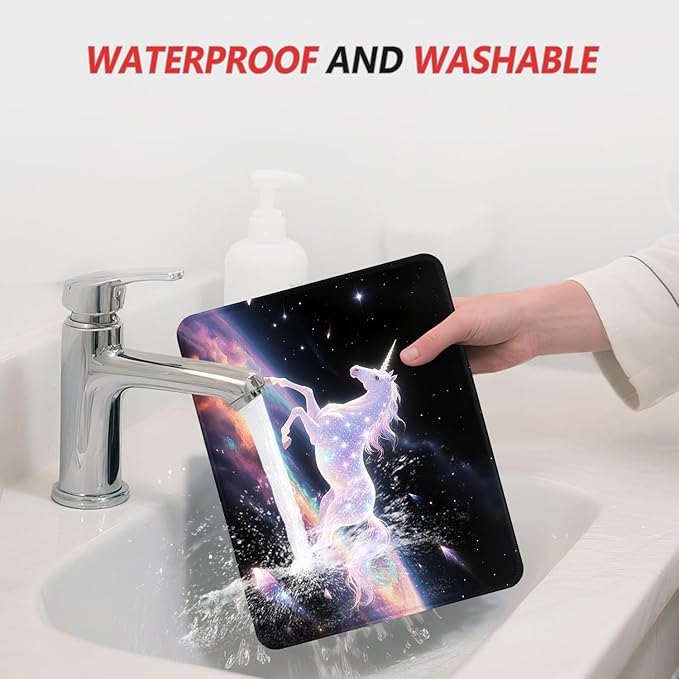 ITNRSIIET Mouse Pad Non-Slip Rubber Base Smooth Surface Stitched Edges Waterproof Durable Compatible with All Mice for Office & Gaming, Desk Accessory, 10.2x8.3x0.12 inch, Stellar