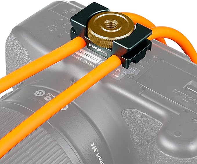 MINIFOCUS Camera Cable Clamp with Arca Swiss System, Aluminum Alloy Tether Cable Block Clip with 4 Grooves, USB Cable Lock Clip Clamp HDMI Protector for All DSLR Cameras Cable