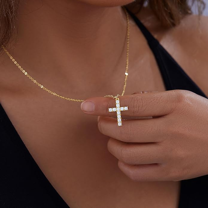 Layered Gold Necklaces for Women, Stackable Dainty 14K Gold Silver Plated Trendy Simple Heart Diamond Cross Bow Circle Pendant Paperclip Choker Dot Chain Necklace,Jewelry Set Gifts for Women