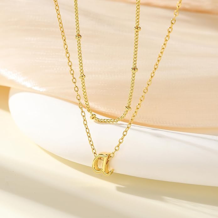 Yoosteel Valentines Gifts for Her Women - Layered Initial Necklaces for Women Trendy 14K Gold Plated Letter A-Z Necklace Gold/Silver Initial Necklace Stack Birthday Gifts for Teen Girls Jewelry
