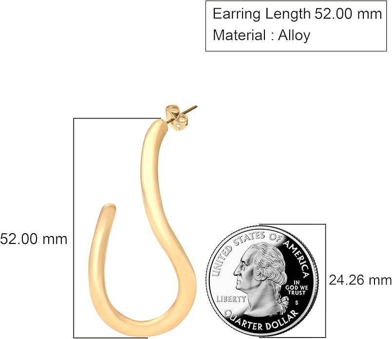 18K Gold Plated Sculptural Earrings Set for Women – Hypoallergenic, Lightweight, Modern Hoop & Drop Styles – 6 Bold Statement Designs – Christmas, Holiday, Thanksgiving Gift, Halloween