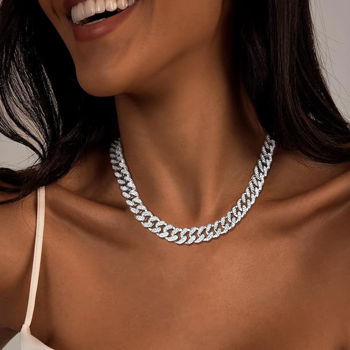 Zeffy 14K Gold/Silver Plated Chunky Thick Chain Toggle Clasp Necklace Dainty Baroque Pearl/Heart/Cross/Turquoise Pendant Necklace