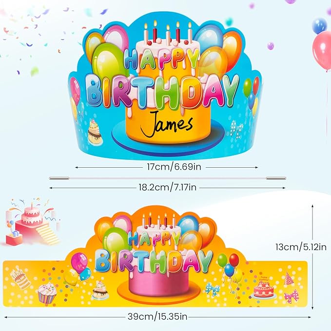 Birthday Crowns for Kids - 36 PCS Colorful Paper Crowns,Birthday Party Hats for Classroom,Party Supplies for Teachers & Students