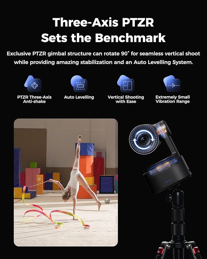 OBSBOT Tail 2 PTZR NDI Camera 4K@60FPS, Pro AI Tracking, 1/1.5" CMOS, 50MP, 5X Optical Zoom, 12X Hybrid Zoom, SDI/HDMI/IP/USB 3.0 Output, Live Streaming for Education, Conference, Worship, Live Events