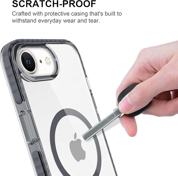 BELTRON Belt Case for iPhone 16e (2025), Slim Protective Transparent Case & Rotating Belt Clip Holster Combo (Compatible with MagSafe)