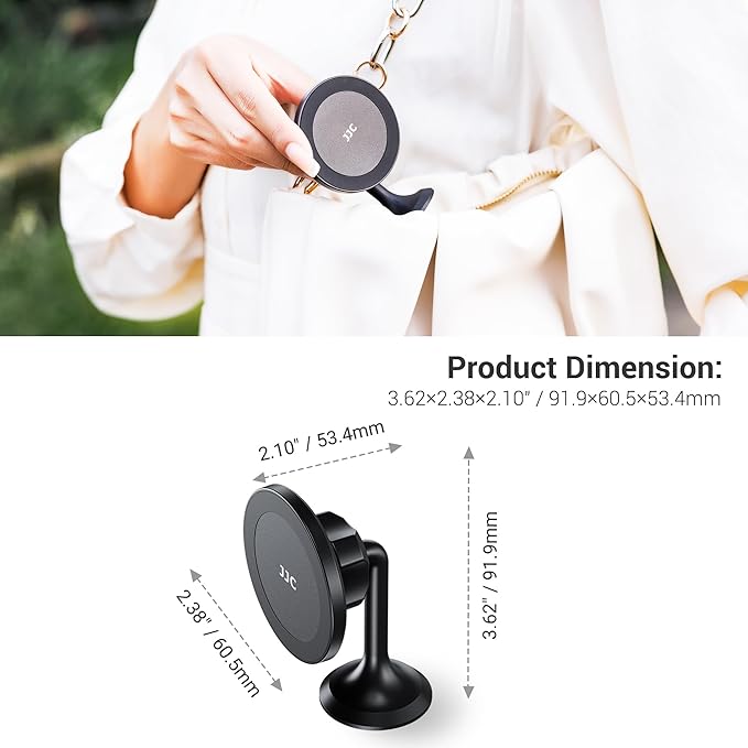 Magnetic Phone Tripod Mount Adapter with Arca Base&1/4" Screw Hole Compatible with MagSafe, 60° Tilt iPhone Tripod Holder for iPhone 17 16 15 14 13 12 Pro Max Plus, Selfie Stick Tripod Arca Ball Head