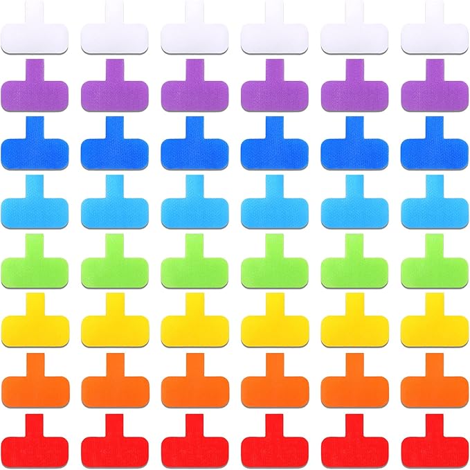80 Pieces Self-Adhesive Cable Labels Multi-Color Cord Wire Labels, Nylon Writable Oval Tags, Hook and Loop Wire Tags for Cable Management, Computers and More