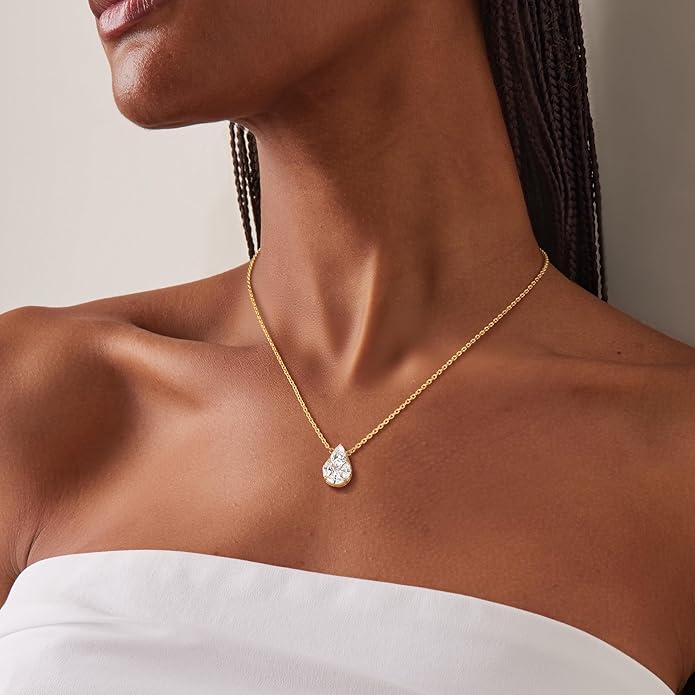 Fettero Christmas Necklace for Women Trendy 14K Gold Plated Dainty Diamond Necklace Charm CZ Clover Star Pendant Necklaces Simple Jewelry Gold Necklace for Women