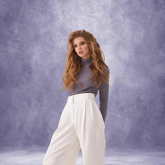 Abstract Professional Photography Backdrop for Portrait Photo Props Booth Background Photoshoot Studio with Polyester Fabric Roller Pocket on Top(6x8ft,Light Purple,No Stand)