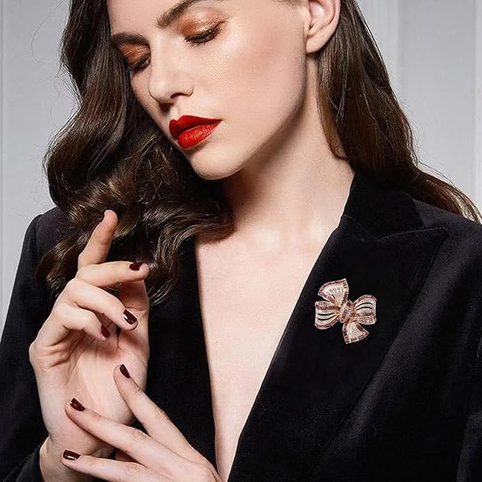 Elegant Leaf-shaped Crystal Brooch, Perfect for Any Occasion，Rose Gold/Silver