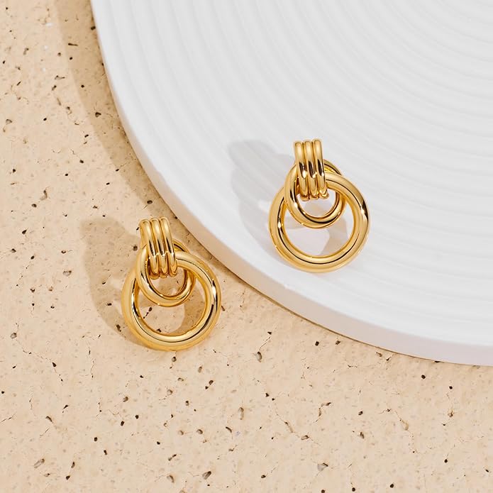 Gold Geometric Drop Dangle Earrings for Women Long Link Dangle Earrings Jewelry Gift
