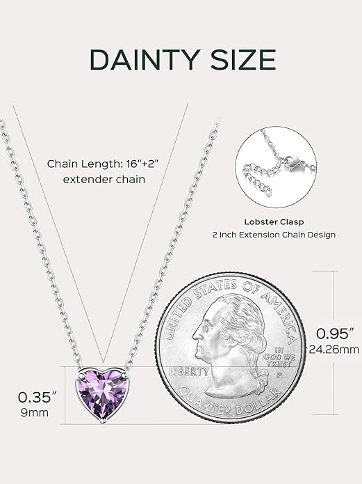 ChicSilver 925 Sterling Silver 12 Months Sparkling Round Cut Created Birthstone Pendant Necklace, 16 Inch Rolo Chain