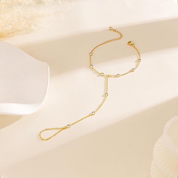MBW Gold Bracelets for Women Trendy, Dainty 14K Gold Plated Bracelet Stack Beaded Chain Bracelet Set Thin Small Cute Paperclip Bracelets Fashion Waterproof Jewelry Gift Gold Accessories for Women