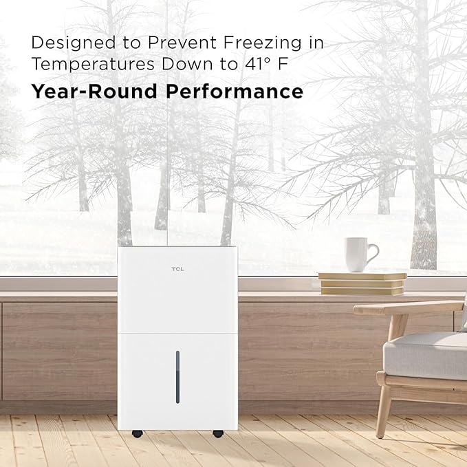 TCL 4500 Sq. Ft. 50-Pint Smart Dehumidifier, Energy Star 2024, Ideal for Whole House, Including Basements, Bedrooms, Bathrooms, Attics & Garages, Compatible with Alexa/Google Assistant