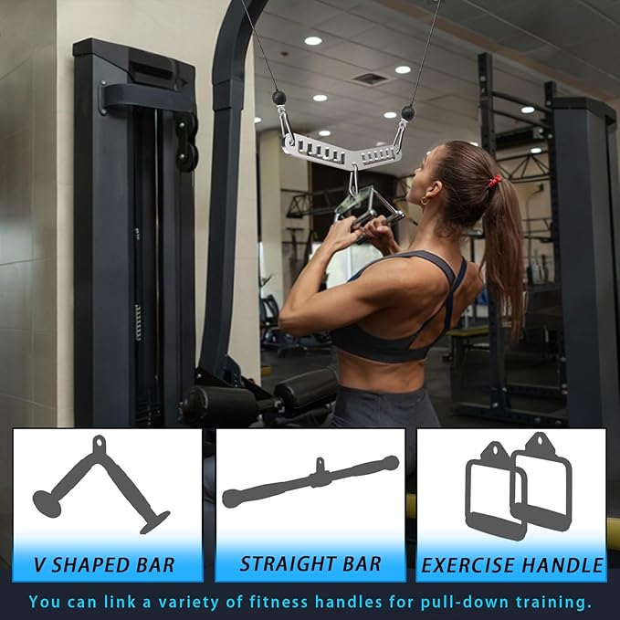 Double to Single Adaptor Plate for Cable Pulley Machines Durable Solid Stainless Steel with 3 Carabiners Suitable for Dual Cable Machines LAT Pulldown, Shoulder & Biceps Exercises